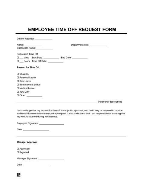 Free Employee Forms | PDF & Word Download Employee Forms, Time Off Request Form, Jury Duty, Paternity Leave, Sick Leave, Paid Time Off, Chain Of Command, Medical Records, Military Service