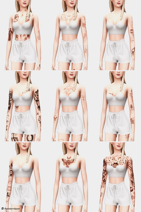 Sims 4 Tattoo Pack, Sims 4 Celebrity Tattoos, Sims4 Neck Tattoo, Sims 4 Cc Tattoo Cute, Sims 4 Cc Tattoo Set, Sims 4cc Tattoos, Tattoos Cc Sims 4, Sims4 Cc Tattoos, Sims4 Tattoo Cc