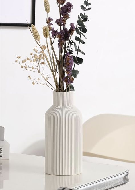 White Ceramic Flower Vase,Minimalist Modern Home Decor,Small Pampas Grass Vases for Decor,Table,Shelf Bookshelf Decor,Mantel,Entryway Decor and Centerpieces(8 in) Minimalist Bookshelves, Pampas Grass Vase, Vase Minimalist, Modern Rustic Farmhouse, Ceramic Flower Vase, White Ceramic Vases, Ceramic Flower, Floral Vase, Bookshelf Decor