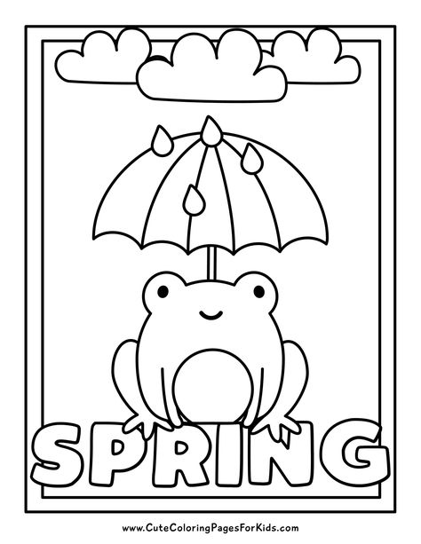 Spring Coloring Pages: 7 Free Printable PDFs - Cute Coloring Pages For Kids Spring Activity Sheets Free Printables, Spring Preschool Coloring Pages, April Coloring Sheets, First Day Of Spring Coloring Pages, Spring Time Coloring Pages, Spring For Kindergarten, Spring Colouring Sheet, April Coloring Pages Free Printables, Spring Coloring Sheets Free Printables