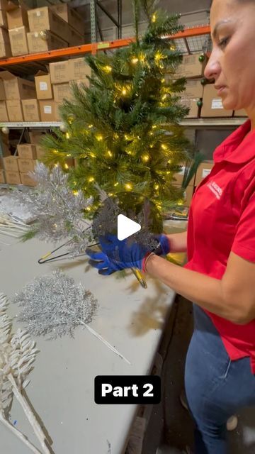 Seasonscapes on Instagram: "Part 2 - Next step placing stems and fillers. Remember to shape pieces before you attach to tree and evenly distribute your decor. We finish up by adding a few ornaments and ribbon loops. Follow for Part 3 tomorrow. #christmastreetoppers #christmas2024 #christmasdecoratinghacks #christmasdesigninspo #christmasiscoming #commercialchristmasdecor #professionalchristmasdecorator" Ribbon On Tree, Xmas Tree Ideas, Ornament Clusters, Christmas Decorating Hacks, Tree Fillers, Christmas Decora, Next Step, Christmas Is Coming, Christmas Tree Toppers