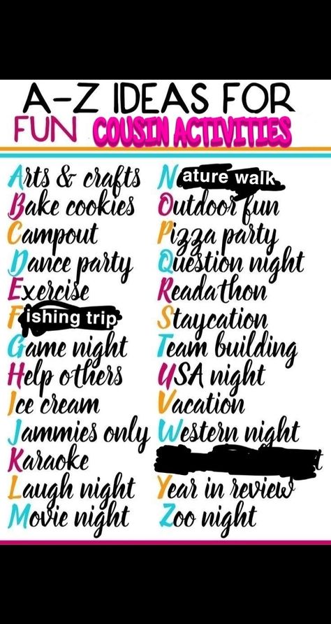 Stuff To Do With Cousins At Home, Things To Do With Your Cousins At Home, Things To Do With Cousins At Home, Things To Do With Your Cousins, Fun List, Best Friend Activities, Friend Activities, Summer Fun List, Things To Do At A Sleepover