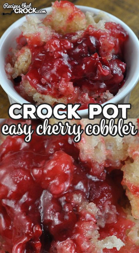 Crockpot Cobbler, Crock Pot Easy, Easy Cherry Cobbler, Crockpot Dessert, Crockpot Cake, Crockpot Desserts, Cherry Cobbler Recipe, Cobbler Recipes Easy, Pumpkin Crisp