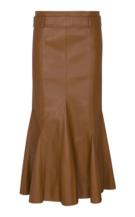 Uro Faux Leather Skirt By Aya Muse | Moda Operandi L A Aesthetic, Maxi Skirt With Belt, Camel Skirts, Aya Muse, Faux Leather Midi Skirt, Fishtail Skirt, Faux Leather Skirt, Model Pictures, Skirt Pattern