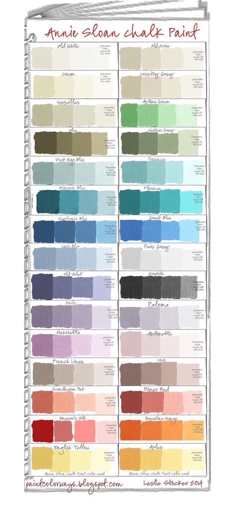 Annie sloan chalk Paint ASCP inspiration Painting Upholstery, Annie Sloan Chalk Paint Colors, Paint Color Swatches, Annie Sloan Colors, Swatch Book, Chalk Paint Colors, Chalk Paint Projects, Annie Sloan Paints, Paint Swatches