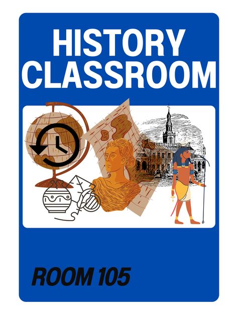 Bloxburg History Classroom, Bloxburg Highschool Decal Codes, School Logo Bloxburg, Bloxburg History Class Decals, Bloxburg School Sign Decal Codes, Bloxburg High School Sign Decals, Bloxburg School Posters, Classroom Bloxburg, Bloxburg Classroom Decals