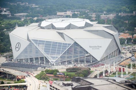 Mercedes Benz Stadium, Goal Football, World Cup Stadiums, Nfl Stadiums, Football Playoffs, Afc Championship, World Cup Champions, Football Stadium, Football Stadiums