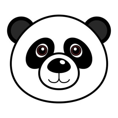 Panda Face Drawing, Panda Drawing Easy, Simple Face Drawing, Cute Panda Drawing, Panda Head, Panda Illustration, Panda Drawing, Panda Face, Face Line Drawing