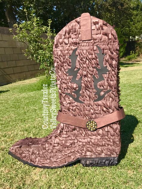 First Rodeo Pinata, Cowboy Pinata, Cowgirl Pinata Ideas, Cowboy Pinata Ideas, My First Rodeo Piñata, Cowgirl Pinata, Western Piñata, Cowboy Boot Pinata, Boot Pinata