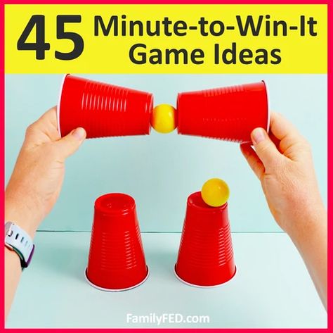 Text Ideas, Group Games For Kids, Cup Games, Minute To Win, Youth Games, Minute To Win It Games, Bouncy Ball, Family Party Games, Family Fun Games