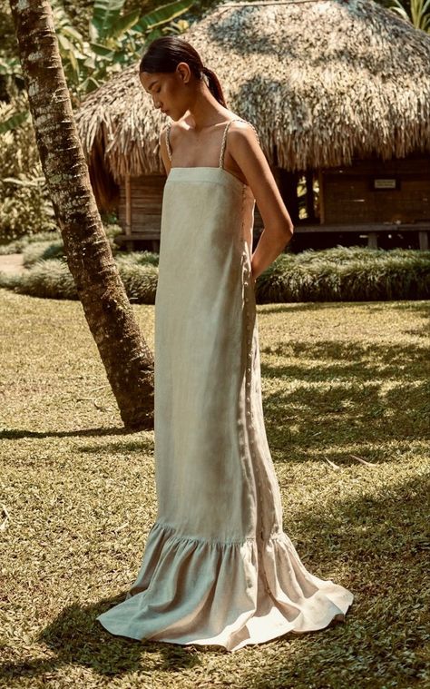 Linen Gown, Black Femininity, Linen Maxi Dress, Fall 2022, Pre Fall, Chic Dress, Global Fashion, Moda Operandi, Daily Fashion