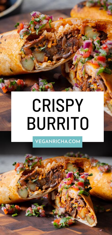 Unique Vegan Meals, Tofu Burrito Recipe, Vegetarian Recipes Mexican, Vegan Burrito Recipe, Vegetarian Burritos, Tofu Burrito, Vegan Burritos, Spicy Potatoes, Dinner Fresh