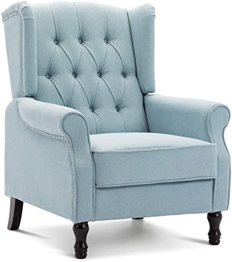 Light Blue Accent Chair, Reading Living Room, Blue Accent Chairs, Swivel Recliner Chairs, Blue Bedroom Decor, Single Sofa Chair, Modern Accent Chair, Apartment Furniture, Club Chair