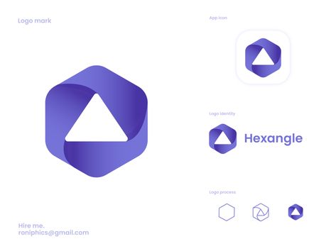 Hexagon and triangle logo design by Roniphics Hexagon Logo Design, Triangle Logo Design, Hexagon Logo, Time Icon, Circle Logo Design, H Logos, Accounting Logo, Internal Design, Hexagon Design