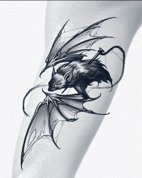 Bat Skeleton Tattoo Design, Dark Creatures Monsters Concept Art, Bat Tattoo Blackwork, Bat Shoulder Tattoos For Women, Bat Tattoo Design Drawings, Dark Animal Tattoos, Gothic Bat Tattoo, Bat Wing Tattoo, Bat Wings Tattoo