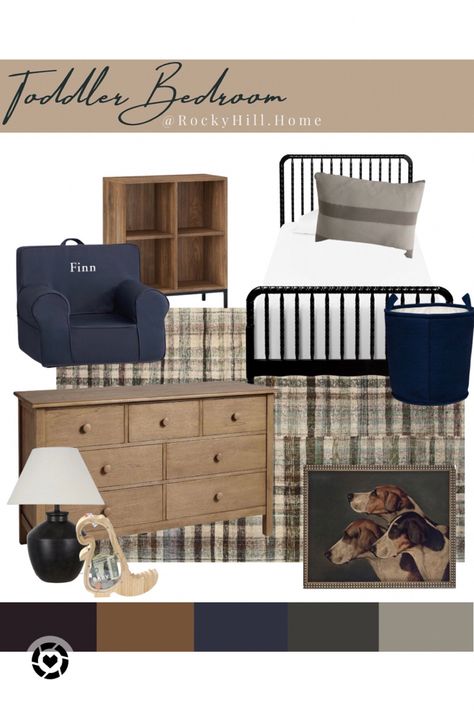 Vintage vibe toddler bedroom Black Jenny Lind Crib, Toddler Boy Room Black Iron Bed, Boys Storage Bedroom, Toddler Boy Dresser Decor, Pottery Barn Boy Nursery, Pottery Barn Toddler Room Boy, Jenny Lind Bed Boys Room, Pottery Barn Kids Bedroom, Black Jenny Lind Bed