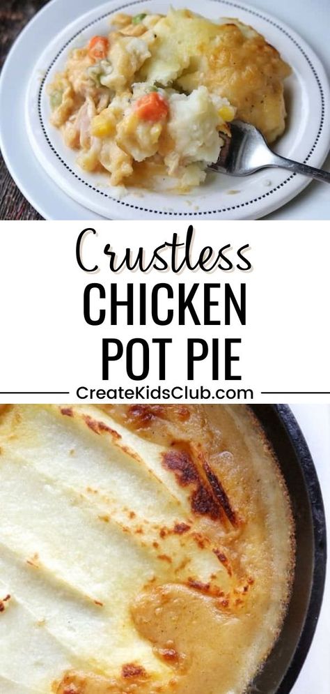 No Crust Chicken Pot Pie, Quick Chicken Pot Pie Recipe, Gluten Free Pot Pie, Crustless Chicken Pot Pie, Gluten Free Chicken Pot Pie, Veggies And Chicken, Individual Chicken Pot Pies, Crockpot Chicken Pot Pie, Easy Chicken Pot Pie Recipe