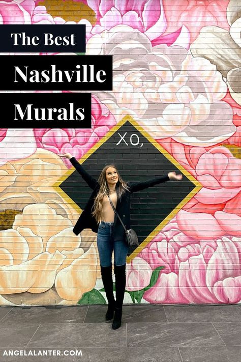 Nashville Wings Mural, Taylor Swift Mural Nashville, Nashville Murals Poses, Nashville Instagram Spots, Nashville Murals Map, Nashville Photo Spots, Nashville Senior Pictures, Nashville Instagram Pictures, Nashville Photo Ideas