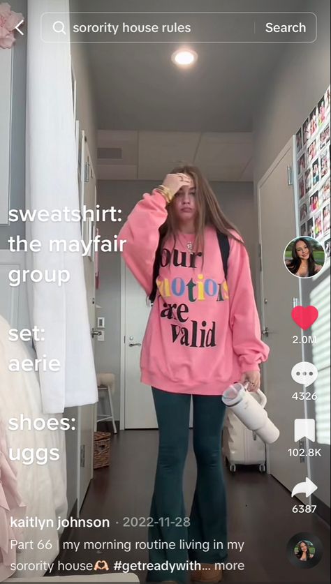 Kaitlyn Johnson Outfits, Kaitlyn Johnson, Sorority House, We Wear, Sorority, Lookbook, Outfit Inspo, Sweatshirts, How To Wear