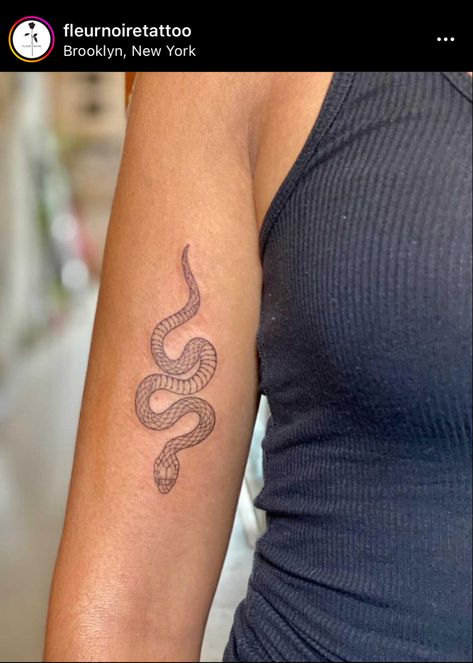 Above Elbow Tattoo, Bicep Tattoo Women, Japanese Tattoo Women, Small Snake Tattoo, Inner Arm Tattoos, Inner Bicep Tattoo, Forever Tattoo, Serpent Tattoo, Inner Arm Tattoo