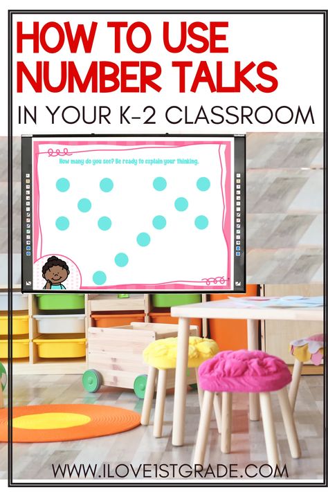 Engage your students in the classroom with number talks! This creative strategy will help your first grade students sharpen their math skills, think critically, and solve problems collaboratively in a fun way. Number talks in your first grade classroom can make math fun and engaging with the power of conversation and collaboration. 1st Grade Number Talks, Math Talks First Grade, Number Talks Second Grade, Number Talks First Grade, Building Thinking Classroom Math, Number Talks Kindergarten, Anchor Charts First Grade, Counting Collections, 1st Grade Math Games