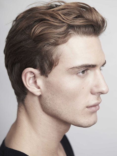 Nikola Jovanovic Mens Slicked Back Hairstyles, Matthew Clavane, Blonde Male Models, Modern Mens Haircuts, Good Jawline, Blonde High, Male Model Face, Face Profile, High Cheekbones