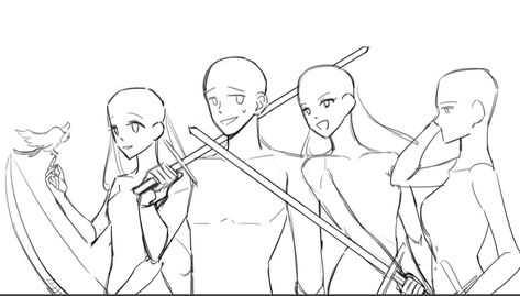 4 Friends Drawing Poses, Oc Bases Group, 4 Character Group Pose Reference, Drawing Poses Group Of 4 Friends, Drawing Body Poses Group, Group Photo Reference Drawing 4 People, The Squad References, Drawing Poses Group Of 4 Anime, Anime Group Poses Reference