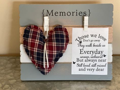 Those We Love Walk Beside Us Every Day Memory Made From - Etsy Memorial Items Made From Clothing, Memory Items From Loved Ones Clothes, Memory Ornaments From Clothing, Memory Crafts From Clothes, Memorial Crafts, Memory Ornaments, Memory Pillow From Shirt, Memory Clothes, Memory Items