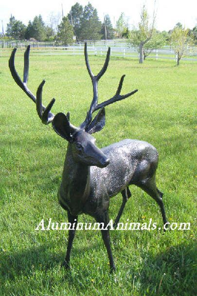 New Patio Ideas, Deer Statues, Pergola Swing, Deer Doe, Classic House Exterior, Animal Statues, House Landscape, Nature Decor, Animal Sculptures