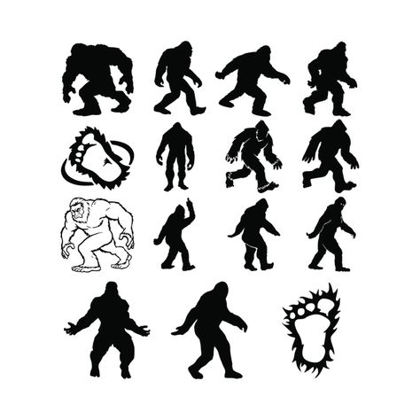 BIGFOOT Svg, Yeti Svg, Bigfoot Clipart, Bigfoot Silhouette, Bundle, Halloween Svg by Bellastore Svg, $3.50 USD Critter Tattoo, Bigfoot Tattoo, Yeti Svg, Cute Bigfoot, Bigfoot Illustration, Bigfoot Svg, Bigfoot Silhouette, Bigfoot Pictures, Easy Tattoos