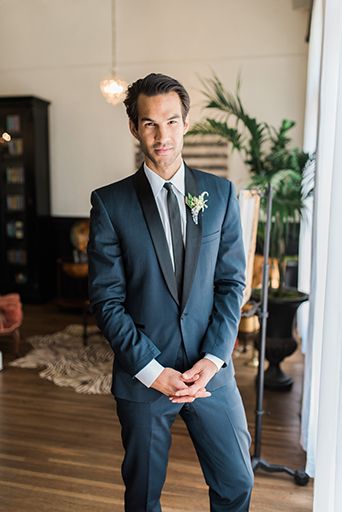 Navy Blue Tuxedo, Floral Boutonniere, Navy Groom, Blue Tux, Blue Tuxedo, Navy Blue Tuxedos, Blue Suits, Styled Wedding Shoot, Blue Tuxedos