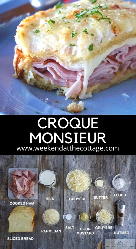 Croque Monsieur - Weekend at the Cottage Best Sandwich Recipes, Thanksgiving Menu Ideas, Brunch Dishes, French Cooking, Soup And Sandwich, Thanksgiving Menu, Breakfast Brunch Recipes, Menu Ideas, The Cottage