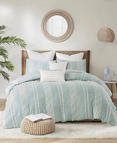 Bedroom Decor Ideas For Couples Romantic, Beach Room Decor, Beachy Room, Coastal Room, Bedroom Decor For Couples, King Duvet Cover Sets, Striped Duvet Covers, Beach Room, Small Bedroom Decor