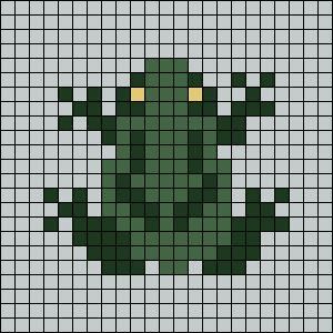 Graph Art Design, Crochet Tapestry Pattern Beginner, Kandi Frog Pattern, Cross Stitch With Yarn, Animal Beads Pattern, Cross Stitch Patterns Dog, 20x20 Alpha Pattern, Frog Grid Pattern, Crocodile Pixel Art