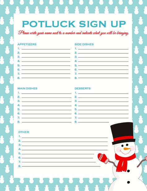 1000+ images about I'm an OCD list lover on Pinterest | Employee ... Potluck List Template, Christmas Potluck Sign Up Sheet, Potluck Sign Up Sheet, Jobs List, Party Food Signs, Holiday Potluck, Work Potluck, Escape The Room, Christmas Potluck