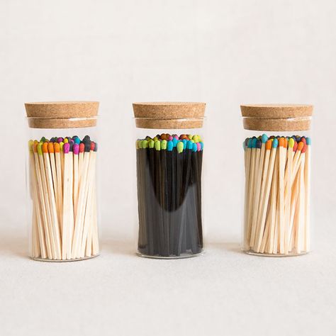 A match is fire-starting equipment designed by Fredericks and Mae. Before the invention of matches, fires were occasionally started by focusing the sun on tinder through a blazing glass (a lens), a technique that could only be used on sunny days. RJ Legends Small Multicolor Safety Matches are a vibrant jar of rainbow matches that makes them an ideal present for the person in your life who loves candles. Our fashionable safety matches are the ideal addition to any setting. They are ideal for any Decorative Matches, Match Jar, Classic Fireplace, Match Bottle, Candle Boutique, Match Striker, Candle Matches, Safety Matches, Candle Store