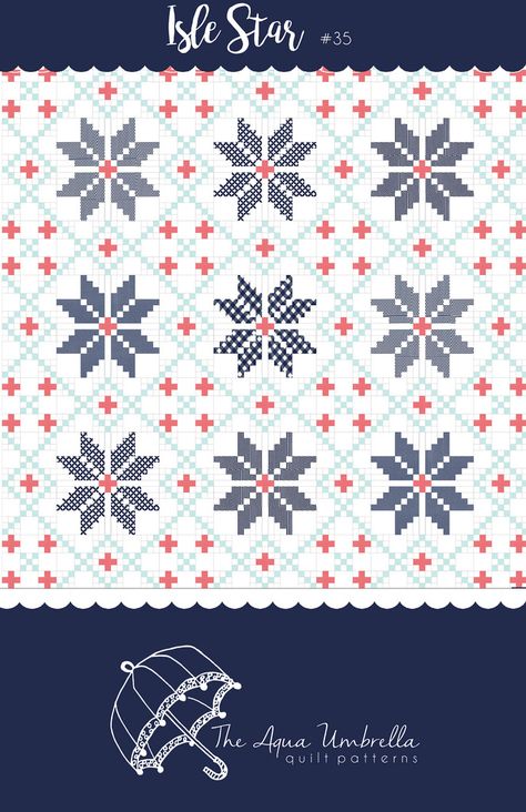 Isle Star cover Scandinavian Quilts, Snowflake Quilt, Star Quilt Pattern, Fat Quarter Quilt, Cute Sewing Projects, Umbrella Designs, Pretty Quilt, Queen Size Quilt, Star Quilt Patterns