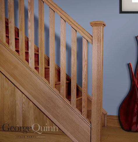 The square collection - Minimalist design by George Quinn. Get the stair parts: http://georgequinn.co.uk/product-category/stair-parts-design/square-stair-parts/ Stair Spindles, Shed House Plans, Handrail Design, Staircase Handrail, House Staircase, Woodworking Shop Plans, Oak Stairs, Stair Parts, Newel Posts