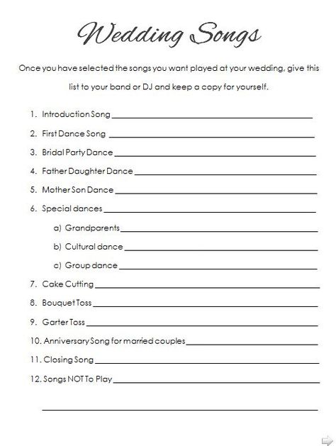 How To Plan Your Wedding Reception Music - Printable List  Find more music choices and checklists at www.pinterest.com/laurenweds/wedding-music Sims Wedding, Dj Board, Dj Ideas, Wedding Song List, Reception Music, Wedding Reception Music, Planning List, Wedding Planning Binder, Wedding Binder