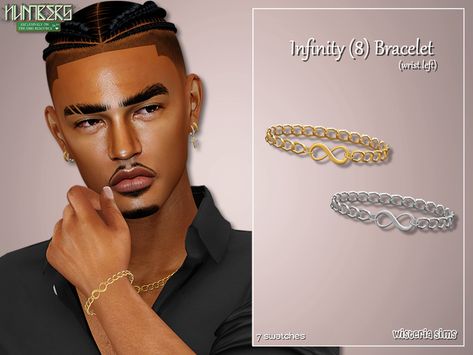 The Sims Resource - Infinity (8) Bracelet for men Sims 4 Men Clothing, Men's Piercings, Sims 4 Male Clothes, Sims 4 Challenges, Sims 4 Traits, Mod Jewelry, Free Sims 4, Sims 4 Children, Sims 4 Cc Makeup