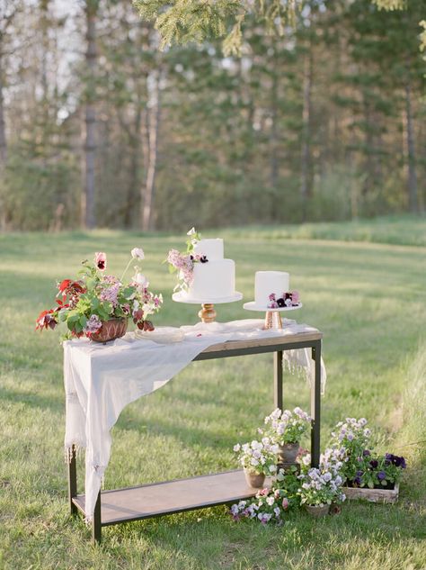 Wedding Cake Table With 2 Cakes, Simple Wedding Cake Table, Wedding Cake Table Set Up, Wedding Cake Display Table, Cake Table Wedding, Elopement Dinner, Wedding Redo, Bridal Era, Shelby Lynn