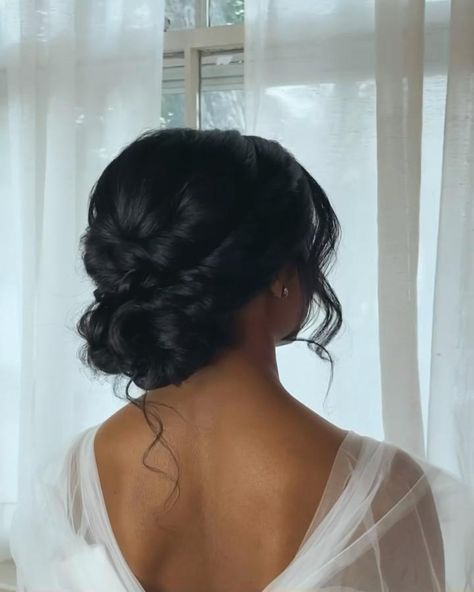 Bridal Hair For Black Hair, Weave Wedding Hairstyles Black, Updo Hairstyle For Prom, Messy Bun With Tiara, Low Bun Prom Hairstyles Black Hair, Middle Part Bridal Updo, Black Tie Hairstyles Updo, Debutante Hairstyles Updo, Bridal Hairstyles For Long Hair Updo