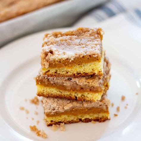 Pumpkin Squares - Super moist and delicious Pumpkin Dessert Recipe made with Pumpkin Butter. The only pumpkin square recipe you'll ever need! So Delish! #PumpkinDesserts #PumpkinSquaresRecipe, #ThanksgivingDesserts |www.seannaskitchen.com Desserts With Pumpkin Butter, Pecan Pumpkin Butter, Pumpkin Butter Recipe, Easy Pumpkin Dessert, Pumpkin Squares, Dessert Squares, Square Recipes, Holiday 2022, Pumpkin Bars