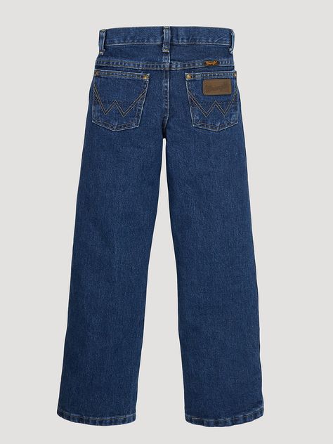 Boy's George Strait Cowboy Cut® Collection by Wrangler® Original Fit Jean (4-7) in Heavyweight Stone Denim Cowboy Cut Jeans, Men Workwear, Twisted X Boots, Straight Fit Denim, Button Outfit, Western Women, Moms Favorite, Boy George, George Strait