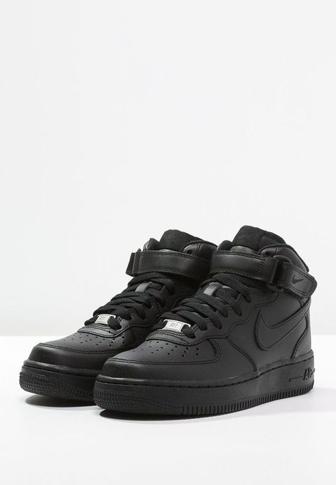 Air Force 1 Noir, Nike Factory, Nike Air Force 1 Mid, Nike Shoes Girls, Dr Shoes, Black Nike Shoes, Jordan Shoes Girls, Air Force 1 Mid, All Nike Shoes