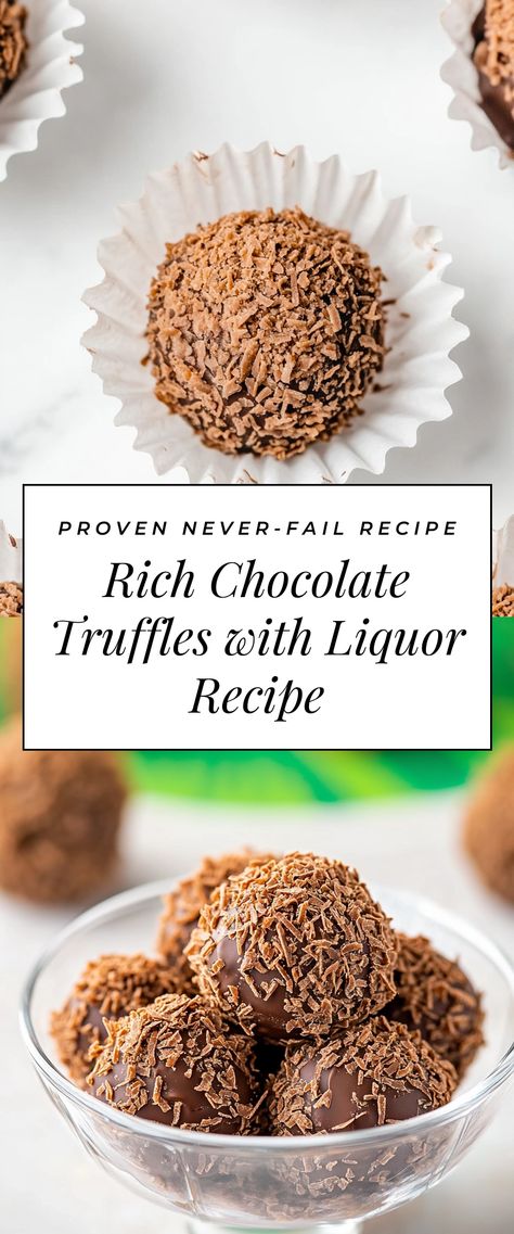 Image for Rich Chocolate Truffles with Liquor Recipe Chocolate Liquor Candy, Kahlua Truffles Recipe, Liquor Truffles Recipe, Liquor Truffles, Tequila Truffles, Liquor 43, Kahlua Truffles, Liquor Candy, Whiskey Chocolate