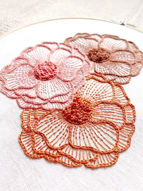 Buy Hand Embroidery Pattern: Trio of Blooms Colorful Detailed Online in India - Etsy Bordado Jacobean, Abstract Embroidery, Hand Embroidery Flowers, Pola Sulam, Embroidery Flowers Pattern, Creative Embroidery, Handwork Embroidery Design, Hand Embroidery Design Patterns, Hand Embroidery Pattern