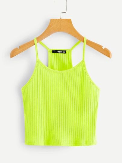 Neon Top, Women Tank Tops, Cropped Cami, Cami Crop Top, Knit Crop, Fashion Kids, Ladies Dress Design, Tank Top Cami, Cami Top