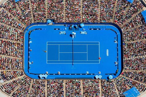 Australian Open Australia Open Tennis, Australian Open Tennis, Rod Laver Arena, Melbourne City, Tennis Life, Colourful Life, Commercial Ads, Aerial Photograph, Tennis Match