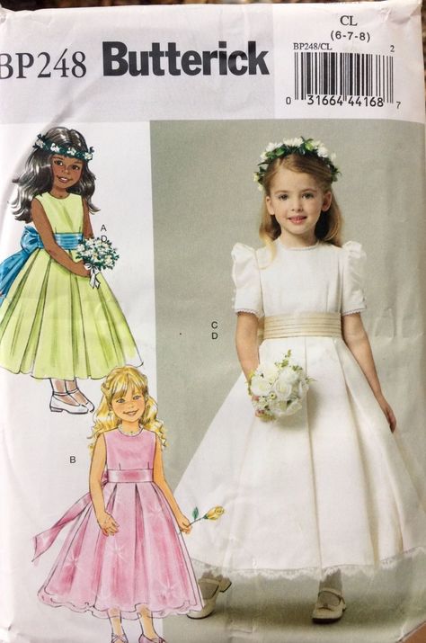 Flower Girl Dress Patterns, Flower Girl Dress Pattern, Flower Girl Gown, Dresses By Pattern, Girls Dress Sewing Patterns, Girl Dress Pattern, Dress Patterns Free, Sewing Patterns Girls, First Communion Dresses